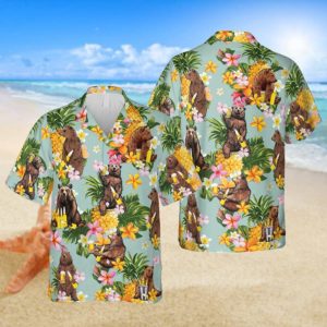 Funny Bear And Beer Hawaii Shirt, Camping Kahala Shirt