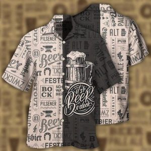 Funny Beer Trendy Hawaiian Shirt Men Women It Is Beer O’Clock, Trendy Hawaiian Shirt