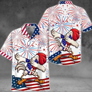 Funny Chicken For 4Th July Hawaiian KLA Shirt, Chicken Lover Trendy Hawaiian Shirt For Summer Gifts
