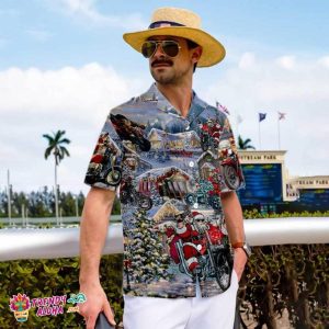 Funny Christmas Santa Claus Racing Hawaiian Shirt, Unique Gift For Christmas