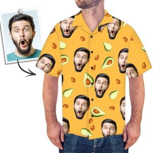 Funny Custom Face Avocado Custom Hawaiian Shirt