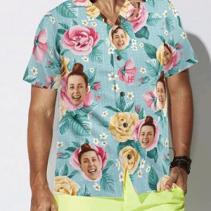 Funny Custom Face Custom Trendy Hawaiian Shirt, Shirt For Couples, Hawaii Shirt Party Summer, Tropical Beach Shirt Button Down Shirt.