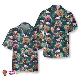 Funny Custom Face Flamingo Hawaiian Shirt