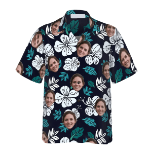 Funny Custom Face Floral Pattern Seamless 01 Custom Trendy Hawaiian Shirt