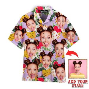 Funny Custom Face Tropical Flower Fruits Custom Hawaiian Shirt
