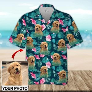 Funny Dog Custom Photo Dog Hawaiian Shirt, Summer Short Sleeve Hawaiian KLA Shirt, Hawaii Shirt For Men, Hawaii Shirt Women