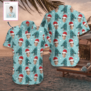 Funny Face Christmas Tree Custom Hawaiian Shirt