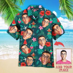 Funny Face Christmas Tropical Style Custom Hawaiian Shirt