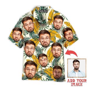 Funny Face On Tropical Pattern Custom Hawaiian Shirt