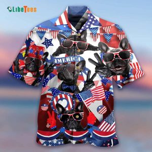 Funny Frenchies Loves America Trendy Hawaiian Shirt, Dog Trendy Hawaiian Shirt Perfect Gifts For Your Loved Ones