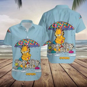 Funny Garfield Cat Trendy Hawaiian Shirt