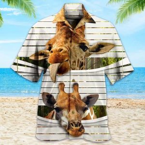 Funny Giraffe Brown Trendy Hawaiian Shirt 3D Summer Gifts