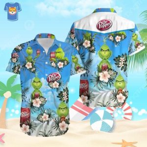 Funny Grinch Dr Pepper Hawaiian Shirt Beach Gift For Beer Lovers