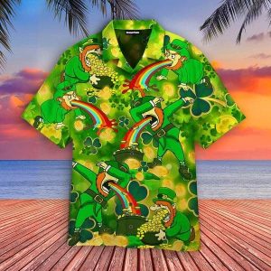 Funny Leprechaun St. Patricks Day Hawaiian Shirt For