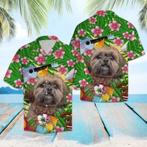 Funny Lhasa Apso Summer Party With Guitar Pattern Trendy Hawaiian Shirt