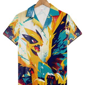 Funny Pokemon Character Hawaiian Shirt Cool Anime Cartoon Shirt for Summer Parties Unisex Fit