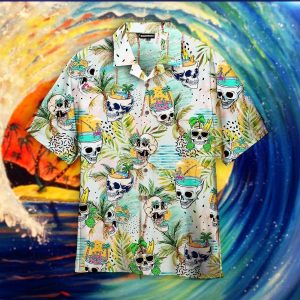 Funny Skull Head In The Summer Hawaiian Shirt
