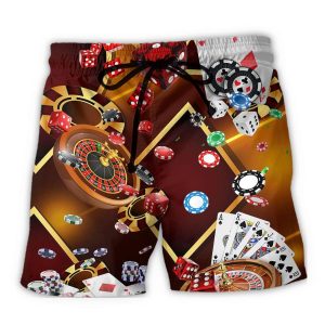 Gambling Casino So Cool So Funny Trendy KLA Hawaiian Beach Shorts