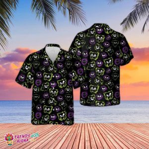 Gengar Hawaiian Shirt, 3D Hawaiian Shirt, Button Up Shirt, Shadow Ball Hawaiian Shirt, Comics Hawaiian Shirt