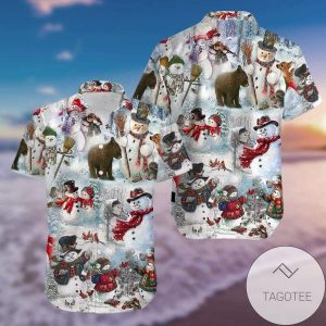 Get Here Cute Snowman Merry Christmas Hawaiian Shirts
