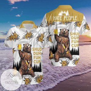 Get Here Hawaiian Shirts Bear Shud DuFuCup Beer