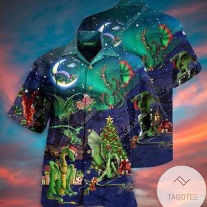Get Here Hawaiian Shirts Cute Dragon Christmas