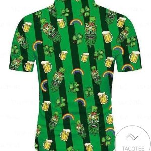Get Here Hawaiian Shirts St Patricks Day Shamrock Skull And Beer