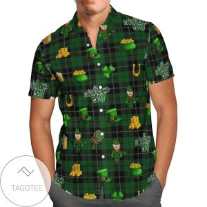 Get Now Elf WitGold St Patrick Men Green Hawaiian Shirts