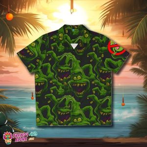 Ghostbusters Slimer Fun Pattern Movie Enthusiast Hawaiian Shirt