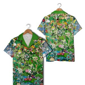 Glass Type Pokemon Hawaiian Shirt KLA Summer Beach Outfits, Pokemon Lovers Gift