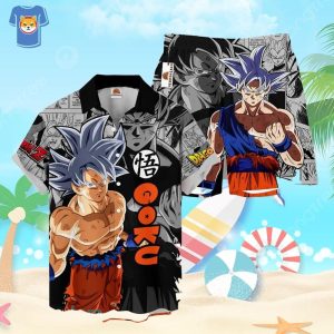 Goku Ultra And Instinct Custom Manga Mixed Anime All Over Print Hawaiian Shirt And Short For Kids