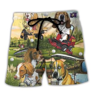 Golf Funny Dog Golf Cart This Is How I Roll Golf Lover Trendy KLA Hawaiian Beach Shorts