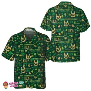 Good Luck St Patrick’s Day Hawaiian Shirt, St. Patricks Day Shirt, Cool St Patrick’s Day Gift