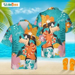 Goofy Dog Amidst a Tropical Jungle Disney Hawaiian Shirt