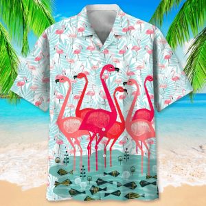 Graceful Flamingos 3D Hawaiian Shirt Printed Design Everywhere