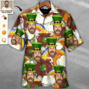 Green Grins and Funny Faces: Custom Photo Hawaiian Shirt for St. Patrick’s Day