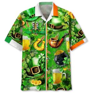 Green Lucky Irish St.Patrick Day Trendy Hawaiian Shirt