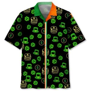 Green Neon Irish St.Patrick Day Trendy Hawaiian Shirt