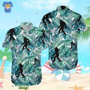Green Tropical KLA Sasquatch And Palm Trees KLA Beach Gift Hawaiian Shirt For Men And Women