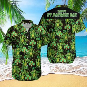 Green Turtle Happy St Patrick Day Trendy Hawaiian Shirt For