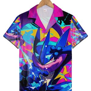 Greninja Pokemon Hawaiian Shirt, Pokemon Anime Lover KLA Beach Shirt