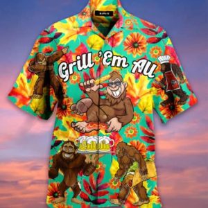 Grill Em All Funny Barbecue Hawaiian Shirt
