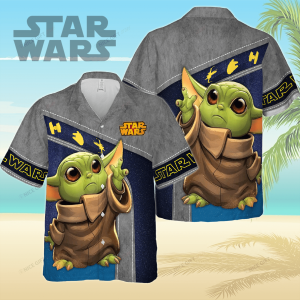 Grogu Takes Center Stage on Star Wars 3D Hawaiian Shirt