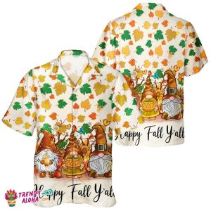 Grome Lover Fall Turkey Design Unisex Hawaiian Thanksgiving Shirt