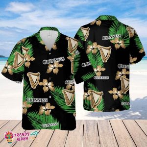 Guinness Hawaiian Hibiscus Flower Pattern,Tropical Beach Shirt, Hawaiian Flower Shirt, Hawaiian Beer Shirt