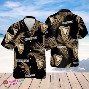 Guinness Hawaiian Palm Leaves Pattern Shirt, Beer Summer Party Hawaiian Shirt, Schlitz Beer Shirt
