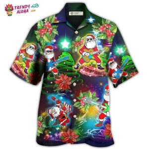Guitar Music Santa So High Christmas Hawaiian Shirt – Trendy KLA
