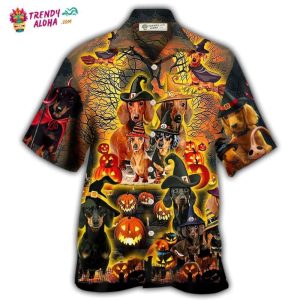 Halloween Funny Dachshund Dog Hawaiian Shirt – Trendy KLA