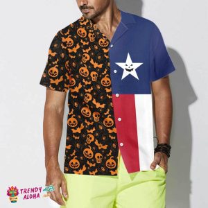 Halloween Texas Flag Hawaiian Shirt, Funny Texas Shirt For Halloween, Best Gift For Texans