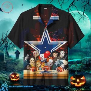 Halloween Themed Dallas Cowboys Clown Featured Hawaiian Shirt